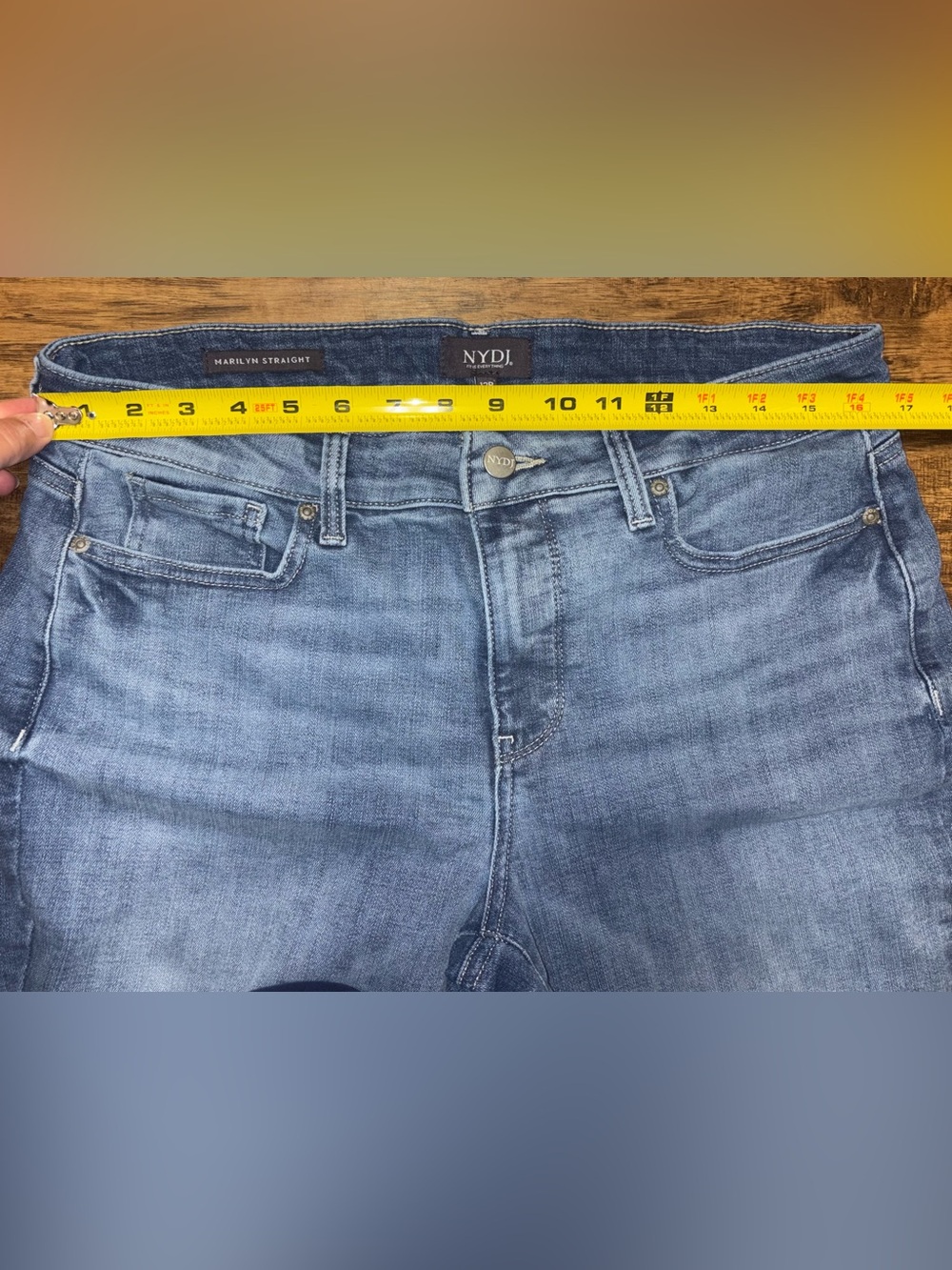 NYDJ Marilyn Straight Jeans Size 12P - Picture 5 of 9